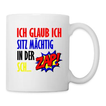 Baby wickeln Windeln wechseln Spruch lustig - Tasse - Weiß - Rechts