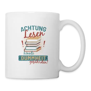 Book reading stupidity books knowledge sayings gift - Mug - white - Right