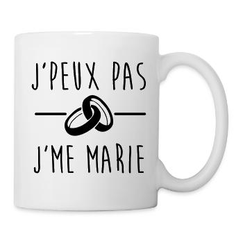 j'peux pas j'me marie, cadeau mariage, EVJF, EVG - Mug blanc - blanc - Droite