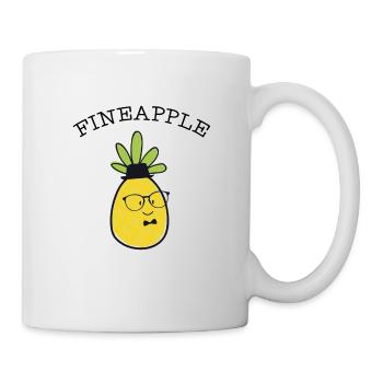 Ananas Obst Brille Figur Lustiges Geschenk - Tasse - Weiß - Rechts