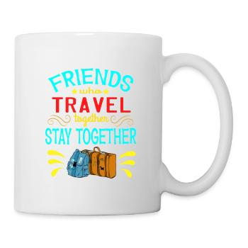 Mit Freunden reisen? Ein schönes reisendes Design - Tasse - Weiß - Rechts