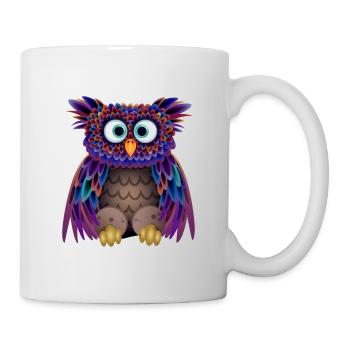 La chouette colorée - Mug blanc - blanc - Droite