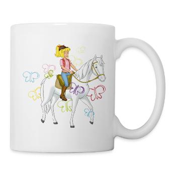Bibi am Galoppieren Standard T-Shirt - Tasse - Weiß - Rechts