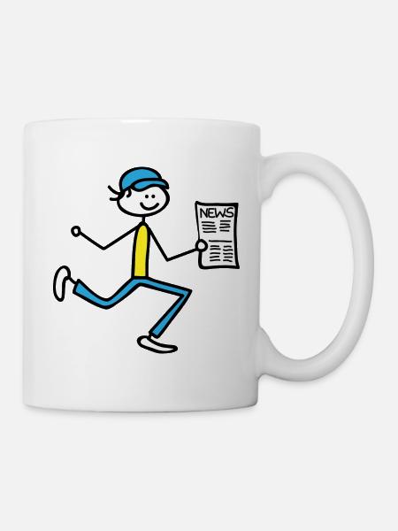 Mann mit Zeitung - Tasse - Weiß