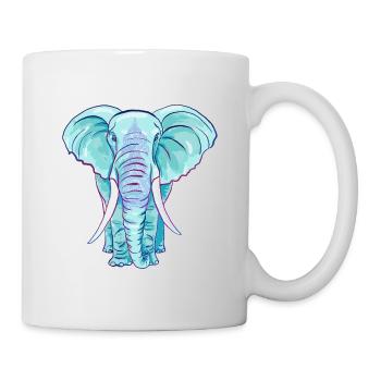 Der blaue Elefant - Tasse - Weiß - Rechts
