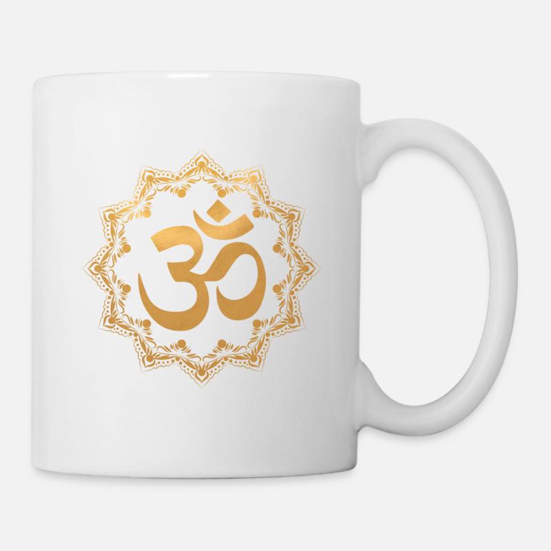 Goldenes Om Zeichen - Tasse - Weiß