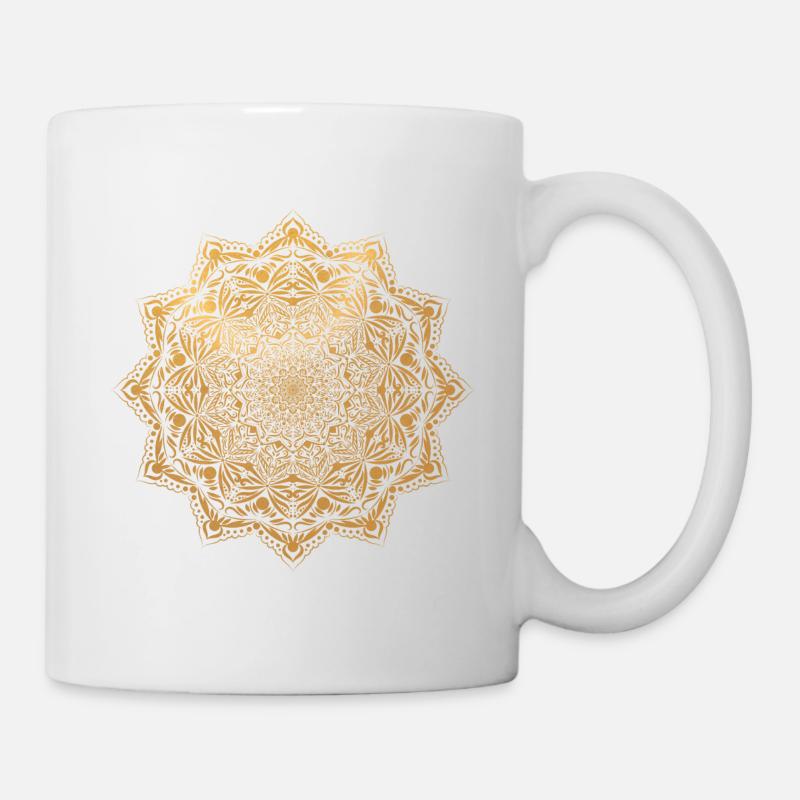 Mandala en or - Mug blanc - blanc