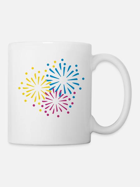 Feuerwerk - Tasse - Weiß