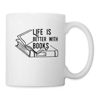 0224 Das Leben ist besser mit Büchern | Leser - Tasse - Weiß - Rechts