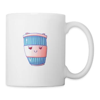 i love coffee, cute coffee cup - Tasse - Weiß - Rechts