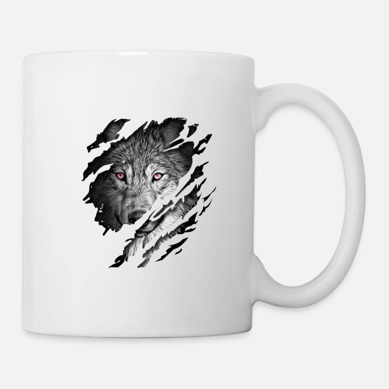 loup - Mug blanc - blanc