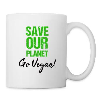 Vegan TShirt Vegan Vegan Cadeau environnemental - Mug blanc - blanc - Droite