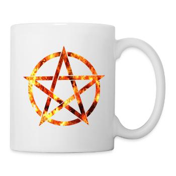 pentagram from flames - Mug - white - Right