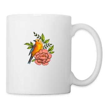 Bird in flowers, nature - Mug - white - Right