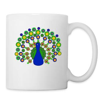 Pfau - Tasse - Weiß - Rechts