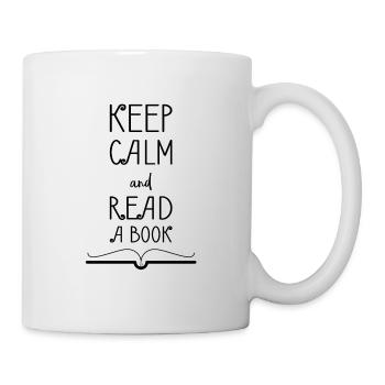 0275 Bleib ruhig und lies ein Buch - Tasse - Weiß - Rechts