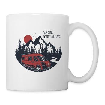 Kastenwagen T-Shirt - Wir sind dann mal weg - Tasse - Weiß - Rechts