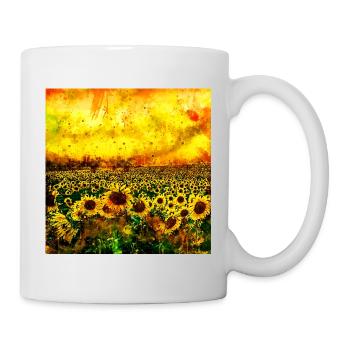 Les tournesols abstraits wsstd - Mug blanc - blanc - Droite