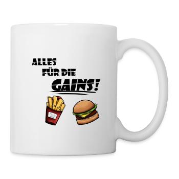 Alles für die Gains! - Tasse - Weiß - Rechts