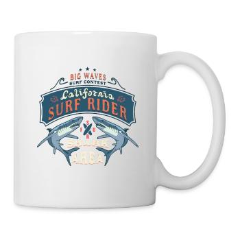 California Sharks and a lot of sun - Tasse - Weiß - Rechts