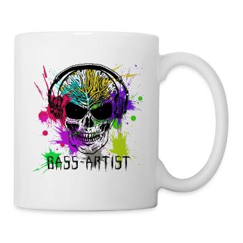 Totenkopf Bass-Artist Techno Splash - Tasse - Weiß - Rechts