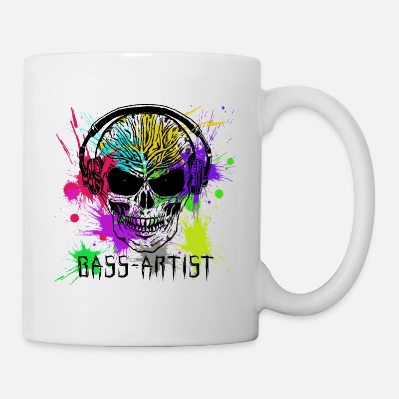 Skull Bass Artist Techno Splash - Mug blanc - blanc