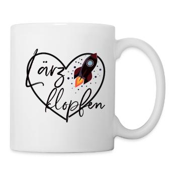 "Lärzklopfen" perfekter Spruch Fusion&Floorfreude - Tasse - Weiß - Rechts