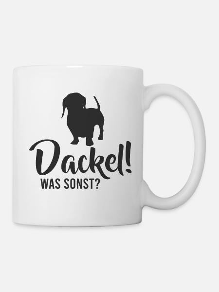 Hunde – Shirt Haustier Dackel Geschenk - Tasse - Weiß