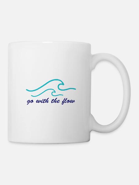 go with the flow "WELLE" - Tasse - Weiß