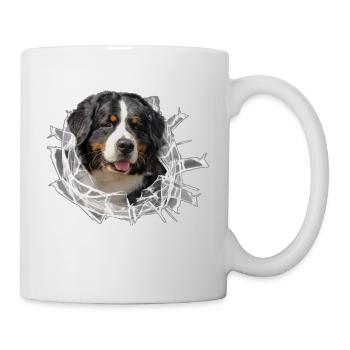 Berner Sennen Hund im *Glas-Loch* - Tasse - Weiß - Rechts