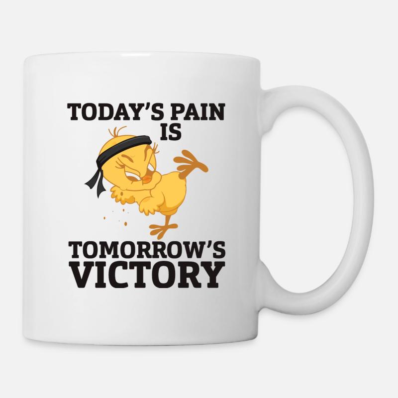 La douleur d'aujourd'hui est la victoire de demain! Chicks combat! - Mug blanc - blanc