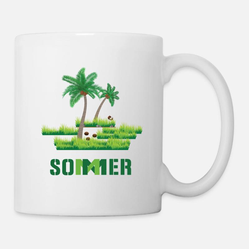 Heure d'été! Vacances d'été sur la plage avec des vagues - Mug blanc - blanc