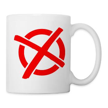 N ° de symbole 5 (Wahl) - pourriture / rouge - Mug blanc - blanc - Droite