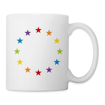 LGBT Gay Pride Stars Rainbow Europe Flag EU - Mug - white - Right