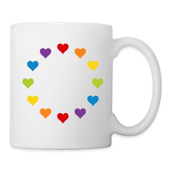 LGBT Gay Pride Heart Rainbow Europe Flag EU - Mug - white - Right