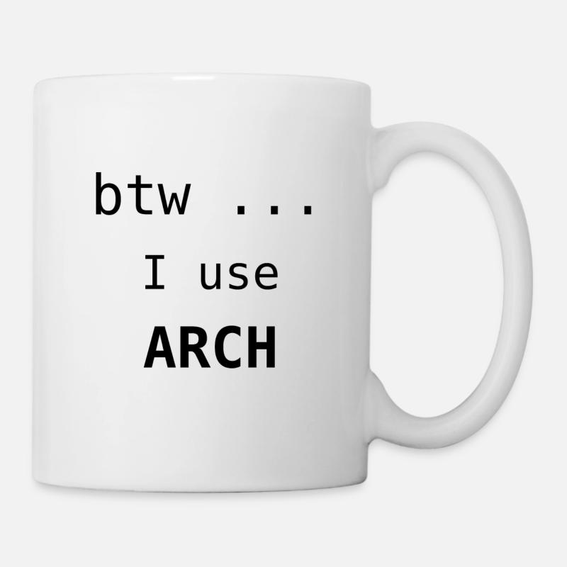 I use Arch schwarz - Linux System - Tasse - Weiß