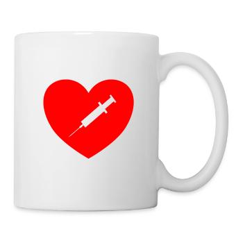 Syringe with heart for eg nurse - Mug - white - Right