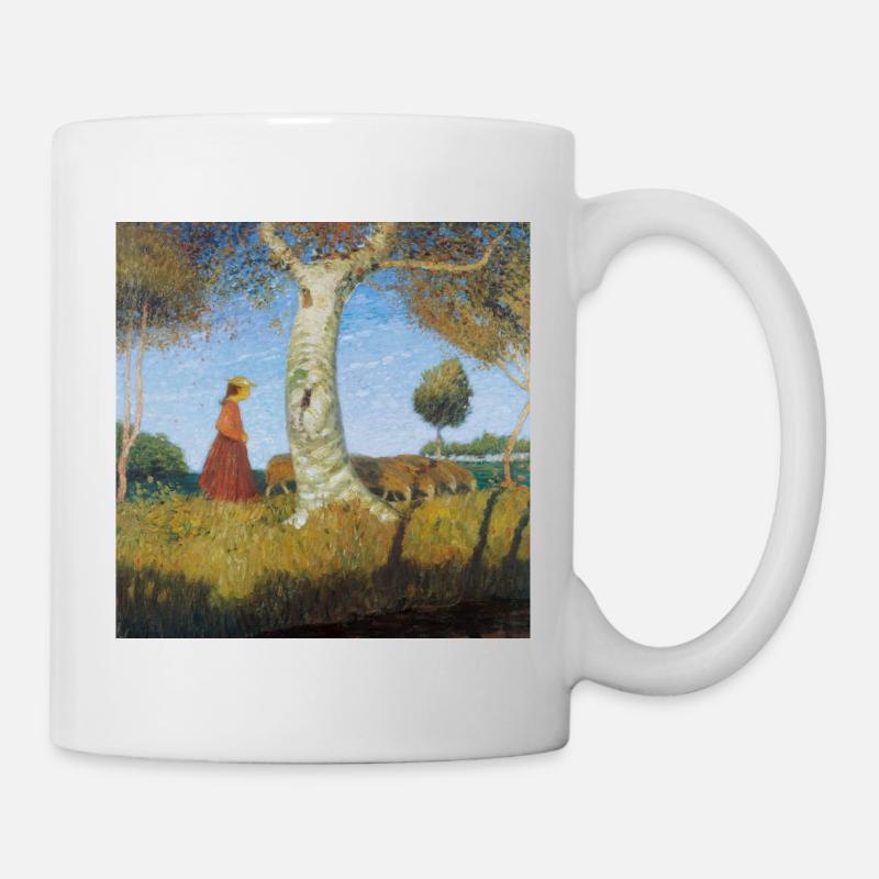Otto Modersohn - Sonniger Herbsttag. (Ausschnitt) - Tasse - Weiß