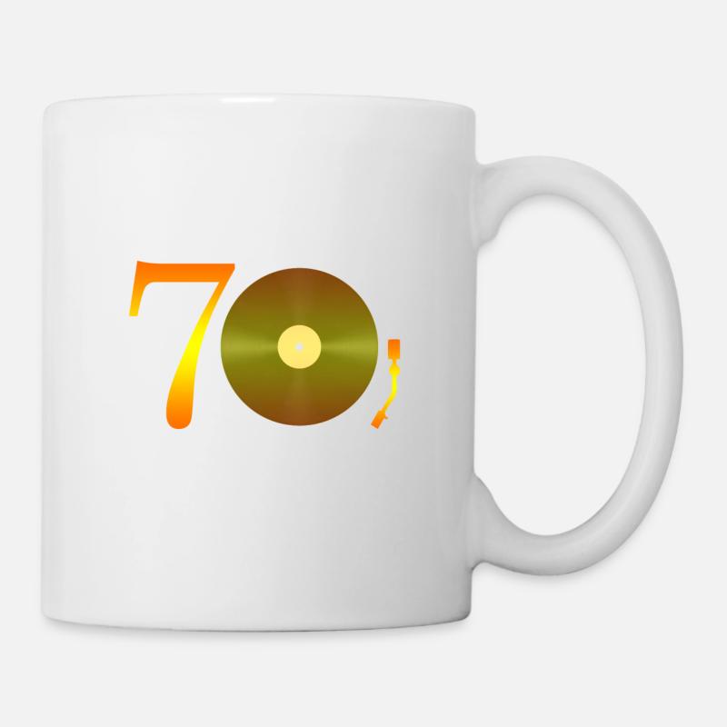 Musik 70er Retro Vinyl Schalplatte Disco Geschenk - Tasse - Weiß