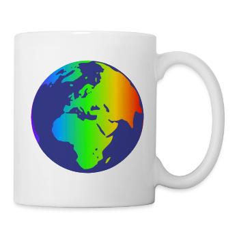 Regenbogen Welt, LGBT - Tasse - Weiß - Rechts