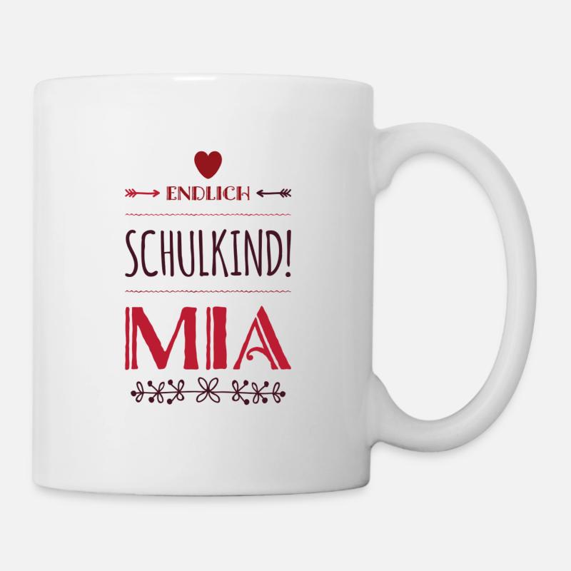 Endlich Schulkind Mia Einschulung - Tasse - Weiß