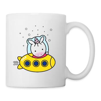 T-Shirt Unicorn Yellow Submarine Gift Idea - Mug - white - Right