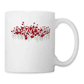 Mohnblume Mohnblumen Ackerrand - Tasse - Weiß - Rechts