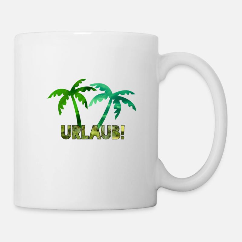 URLAUB - ENDLICH URLAUB PALMEN - Tasse - Weiß