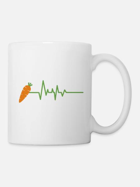 Karotten herzfrequenz Geschenk - Tasse - Weiß