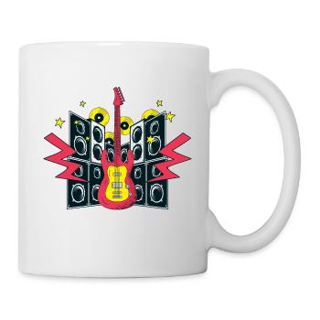 Guitare et haut-parleurs - Mug blanc - blanc - Droite