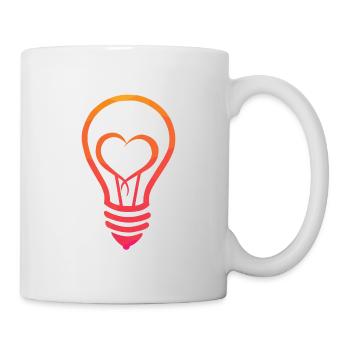 Light bulb with heart - Mug - white - Right