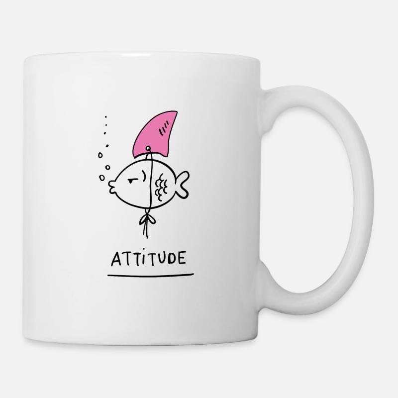 Attitude Fish - Tasse - Weiß