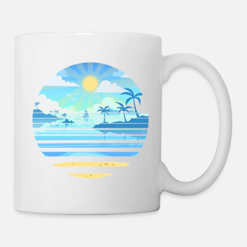 Sublime paysage nautique ensoleillé - Mug blanc - blanc