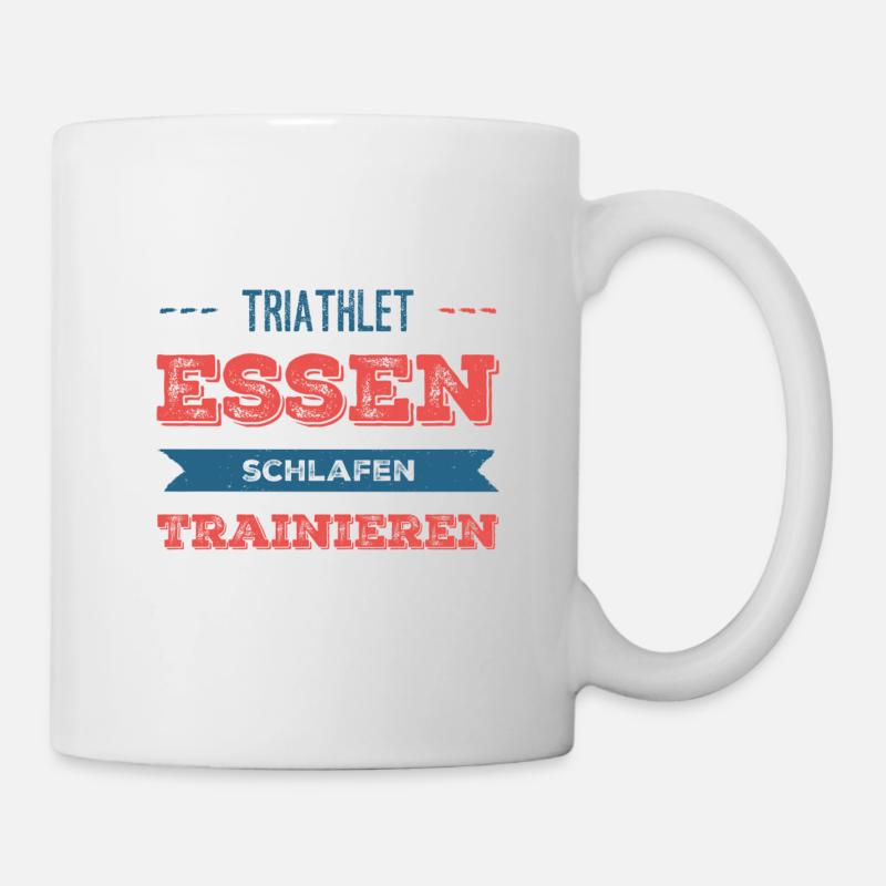Triathlete eat sleep train - Mug - white